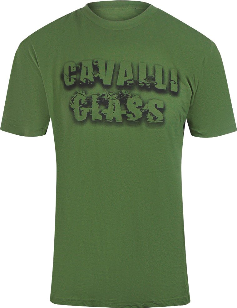 Cavalli Class - T-shirt In Militärgrün Mit Auffälligem Logo In Rauchgrau