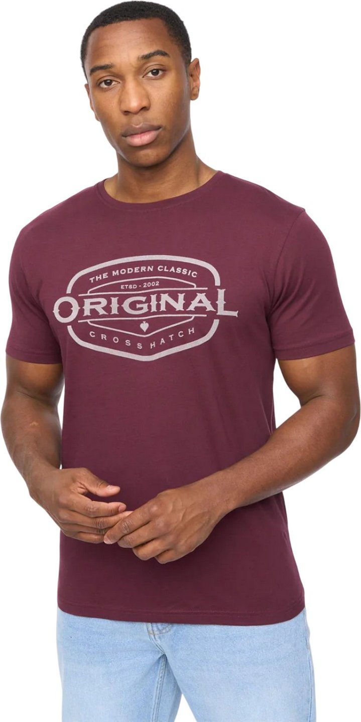 Crosshatch - "Traptons" T-Shirt für Herren (Rum Rosinen)