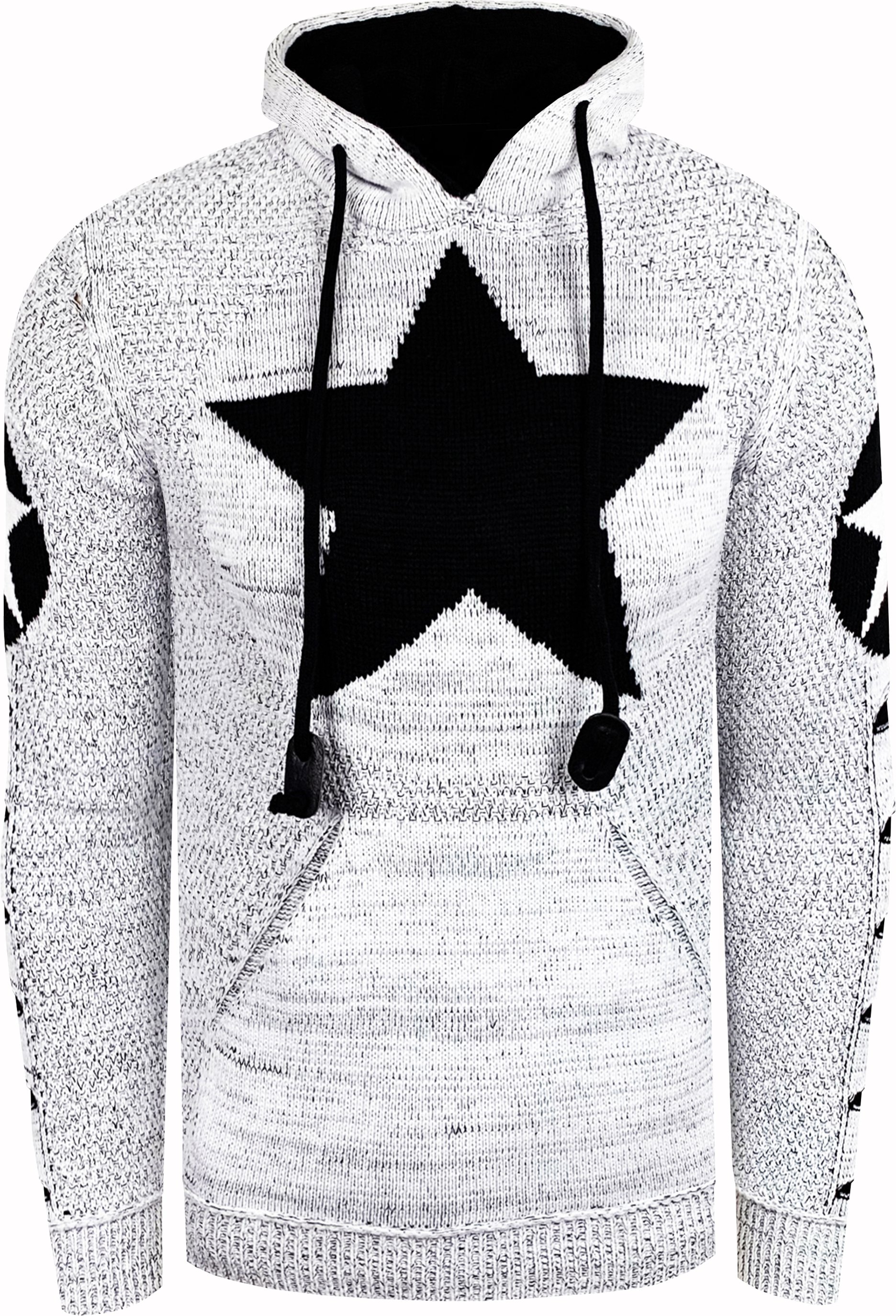 Grobstrick Comic Kapuzen-Pullover