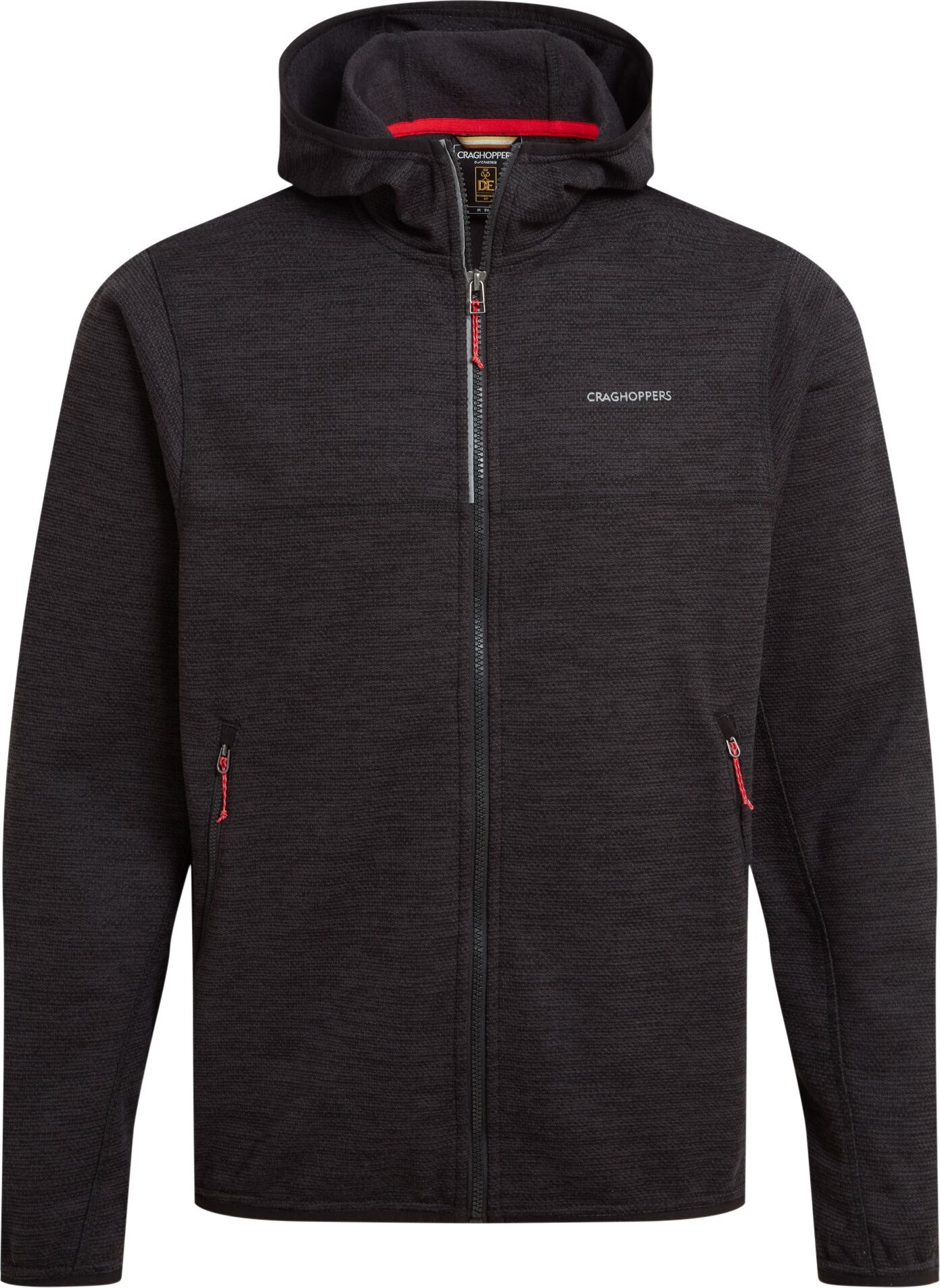 Craghoppers - "Travos" Fleece-Oberteil Durchgehender Reißverschluss für Herren (Schwarzer Pfeffer meliert)