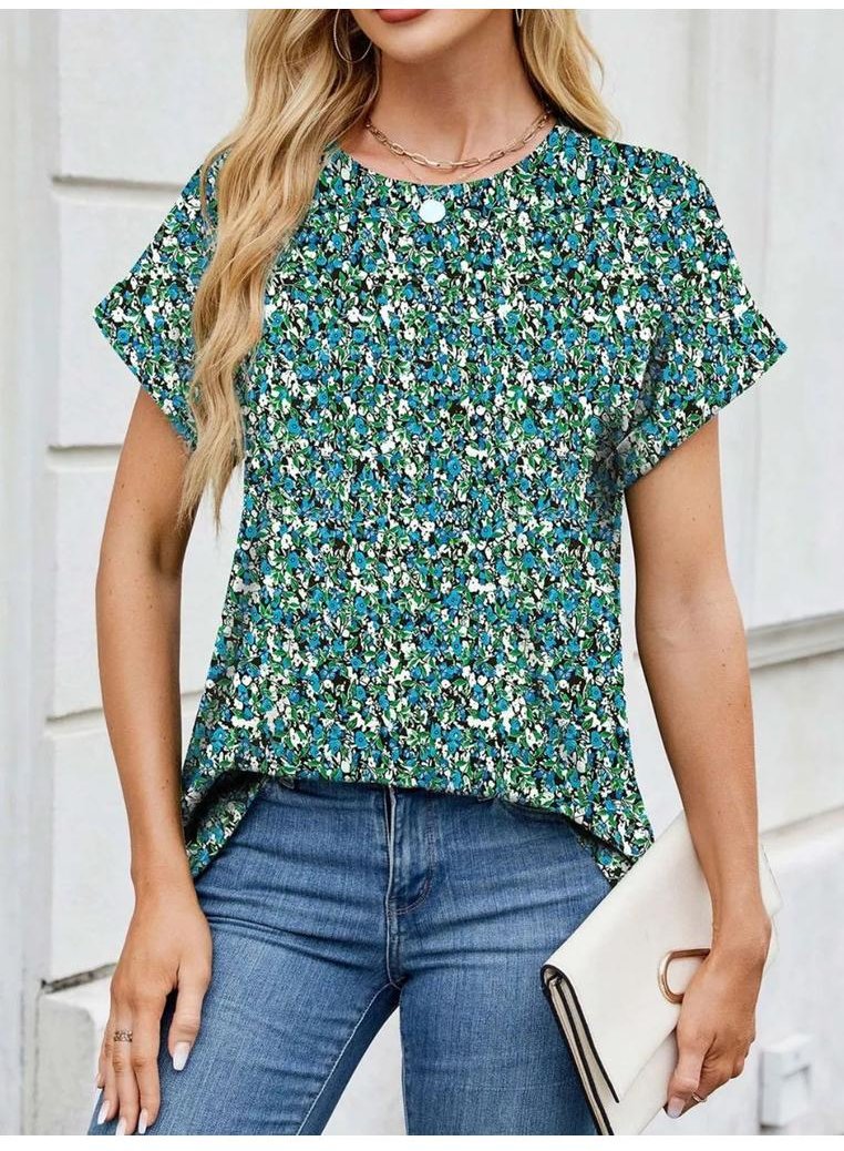 Thumbnail - Damen Bedrucktes Rundhals Kurzarmshirt