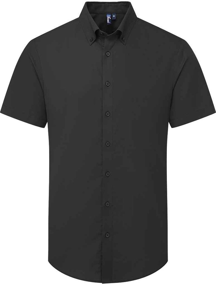 Premier - "Supreme" Formelles Hemd für Herren kurzärmlig (Schwarz)