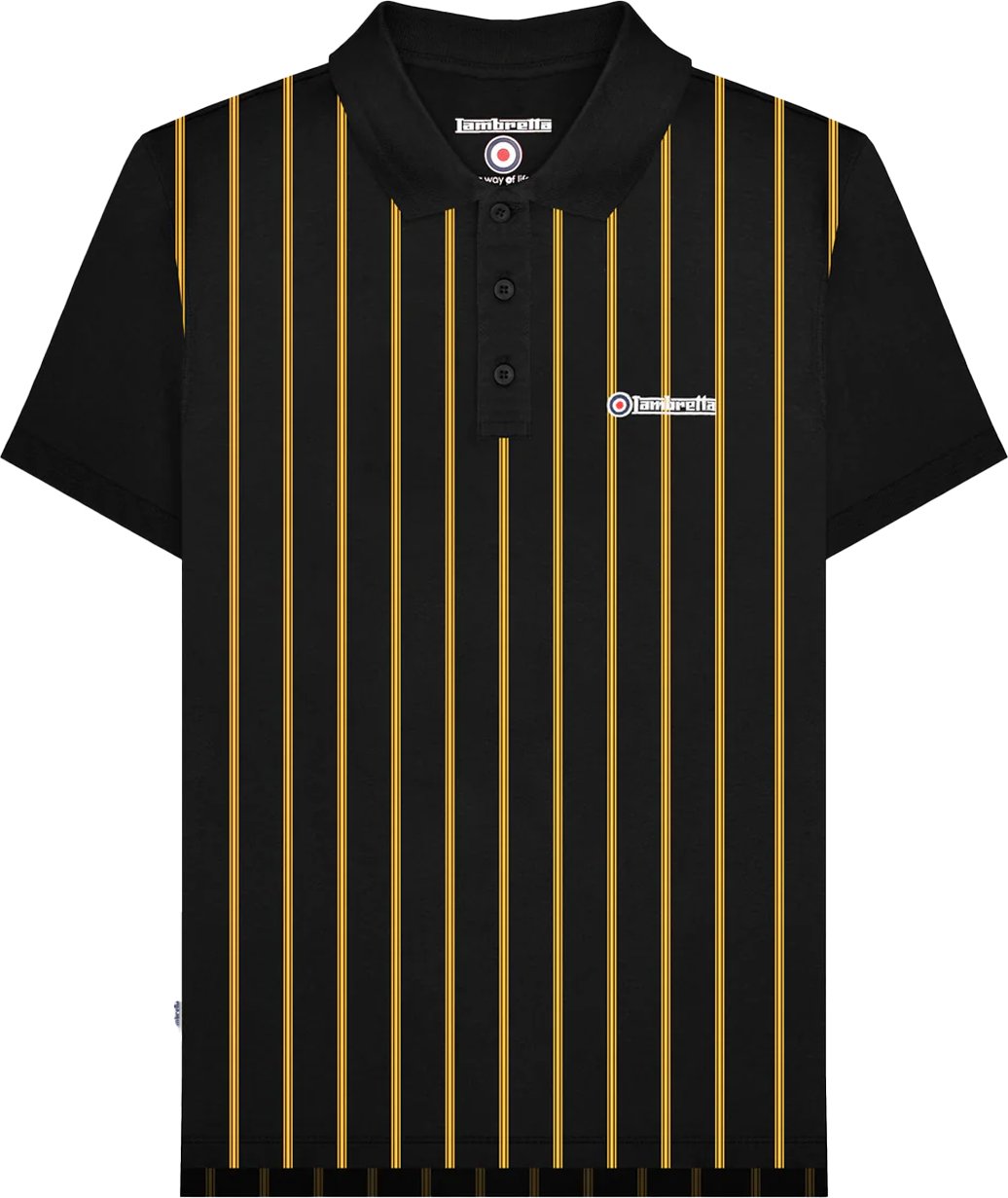 Lambretta - Poloshirt für Herren (Schwarz/Gold)