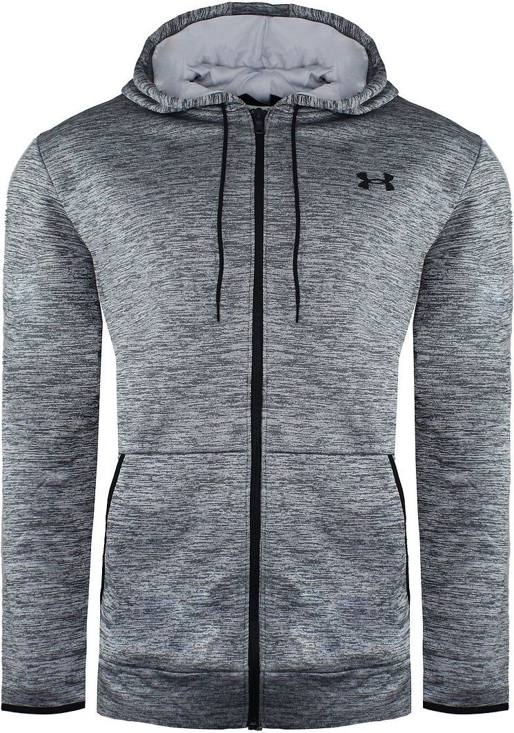 Under Armour Langarm Zip Up Grey Herren Fleece Fleece Kapuze -Gleisjacke 1357110 014