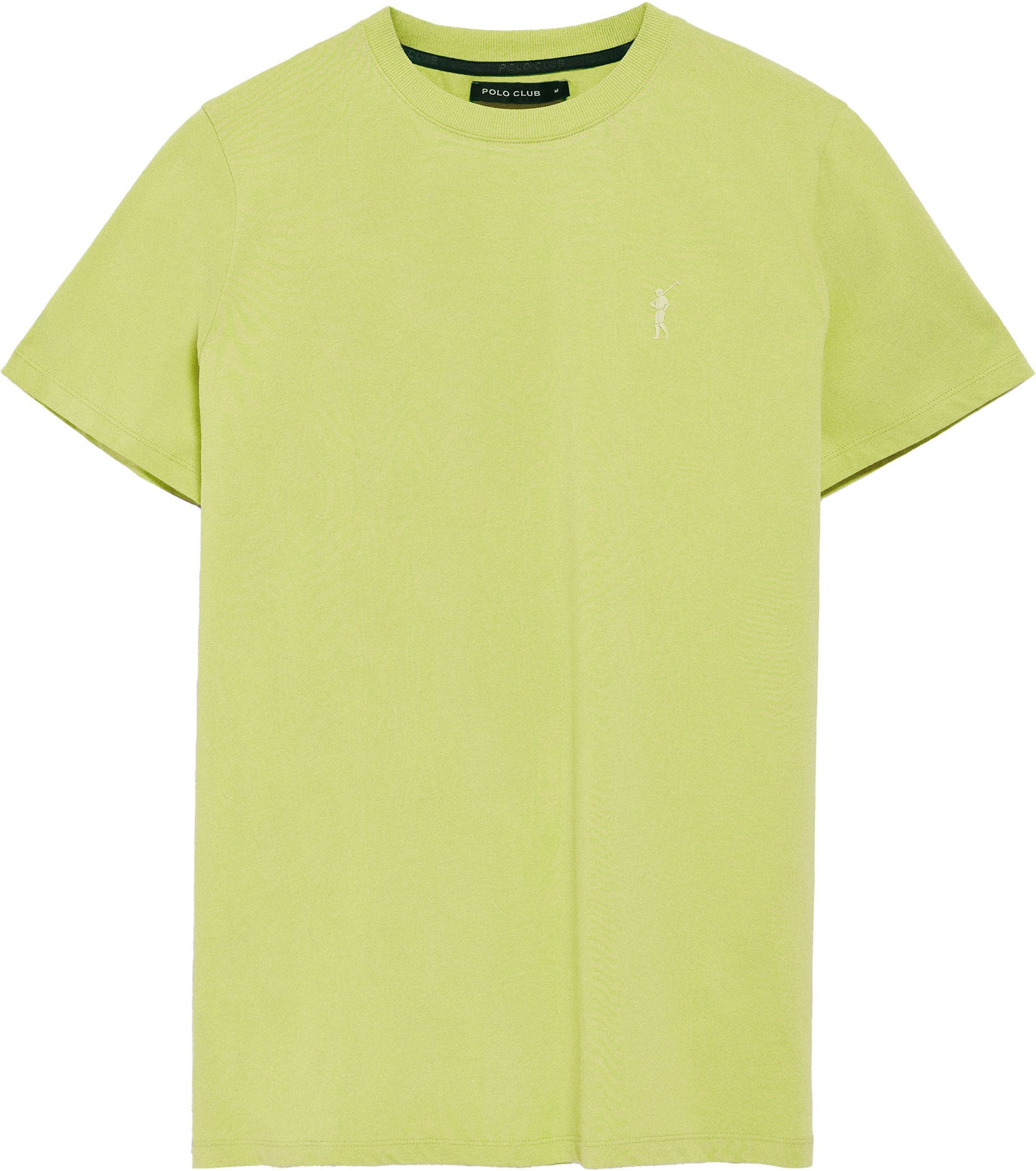 T-Shirt limettengrün mit Rundhalsausschnitt und gummiertem Big Rigby Go-Logo