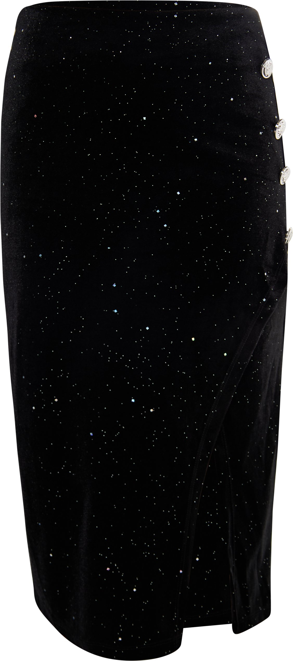 Faina Samtrock mit Glitzer Damen schwarz