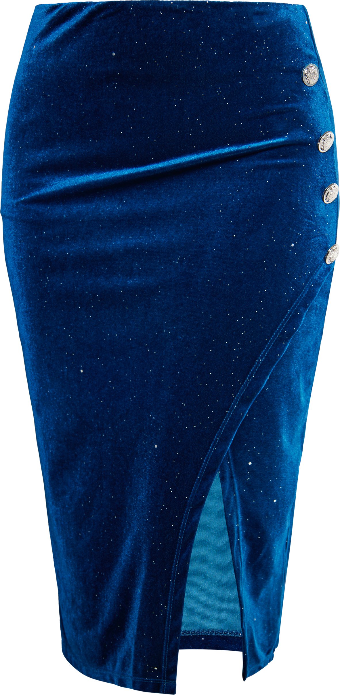 Faina Samtrock mit Glitzer Damen Smaragd Blau