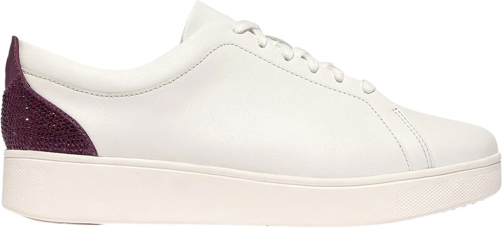 FitFlop - Damen Sneaker "Rally", Kristall, Leder (Weiß/Mauve/Weinrot)