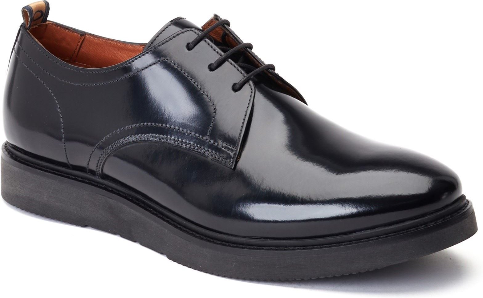 Base London Roly Leder Herrenschuhe in Schwarz Oxford Stil