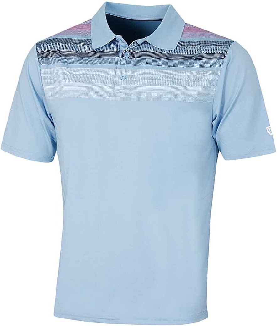 Insel Green Matrix Print Herren Blue Golf Polo -Hemd