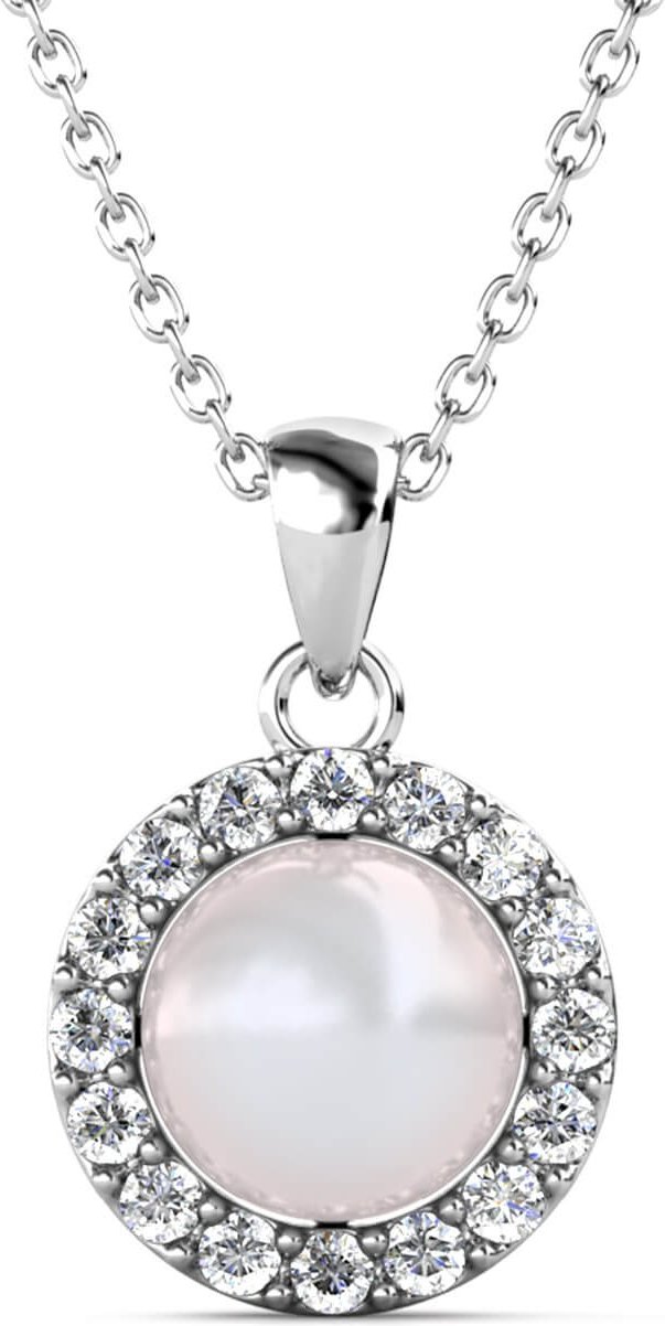 Perlenanhänger mit Reif - Silber und Kristall