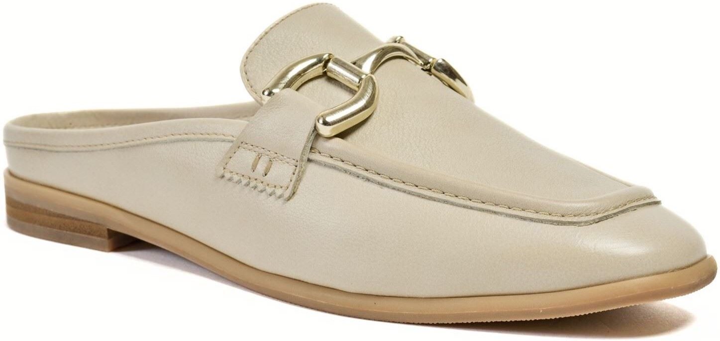 Pod Mila Leder Damen Taupe Mules