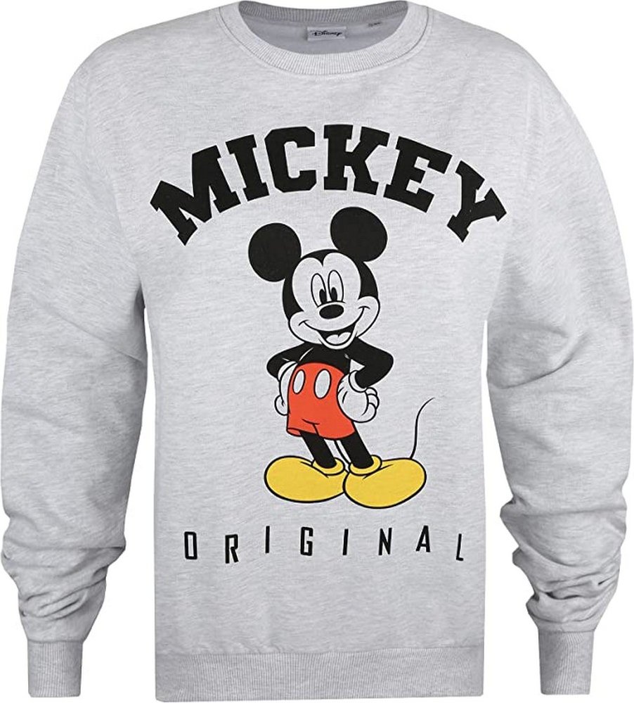 Disney Damen/Damen Hallo Mickey Mouse Sweatshirt (Hellgrau/Schwarz)