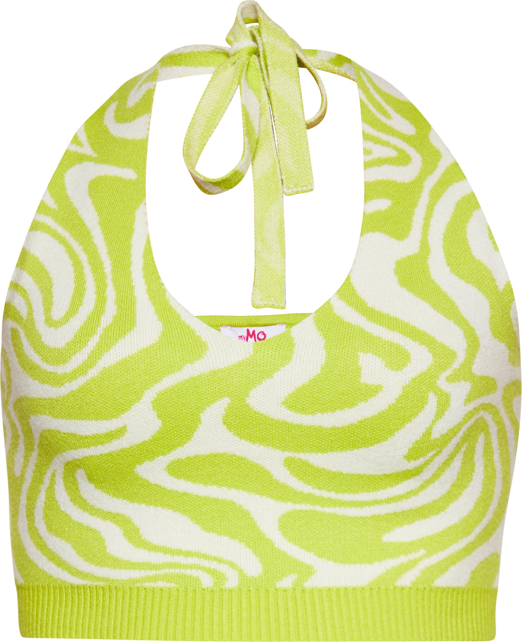 Mymo Crop-Top Damen WOLLWEISS LIMETTE
