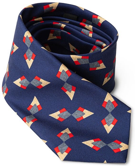 Geometrische Seidenkrawatte im modernen Stil