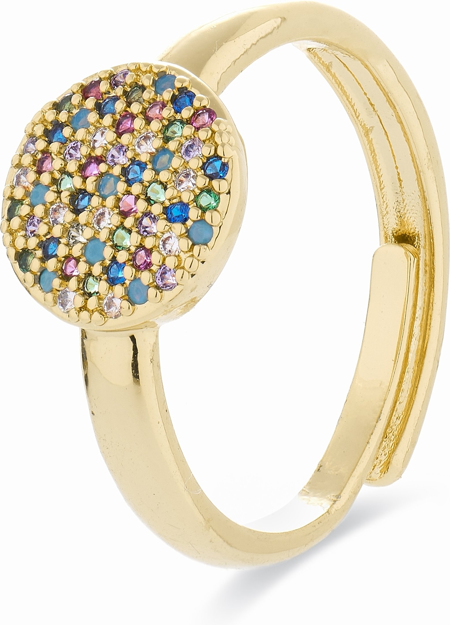 Luxenter Ring mit Multicolour Zirkonia aus 18K Gelbgold - Cuix