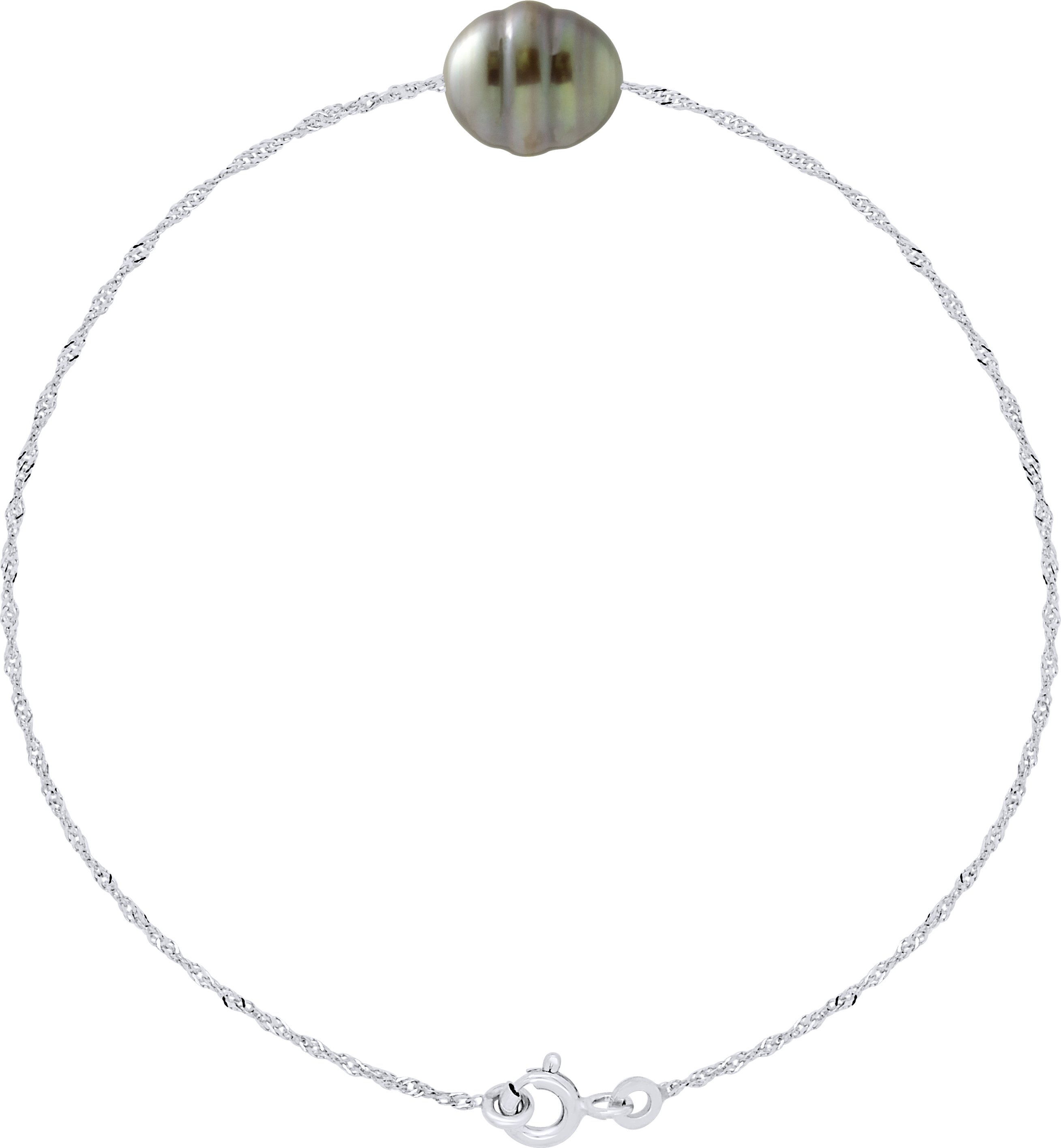Armband echte Tahiti-Zuchtperle, eingekreist, 9-10 mm
