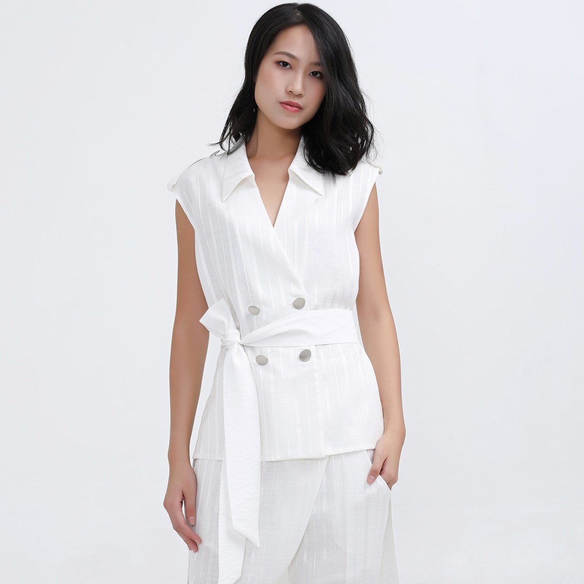 Lange Bi-Material-Maßweste