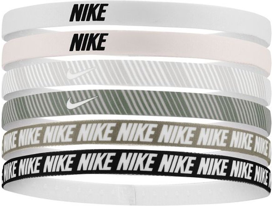 Nike - Stirnband, Flex, Klassisch (6er-Pack) (Hellrosa/Hellgrau/Weiß)