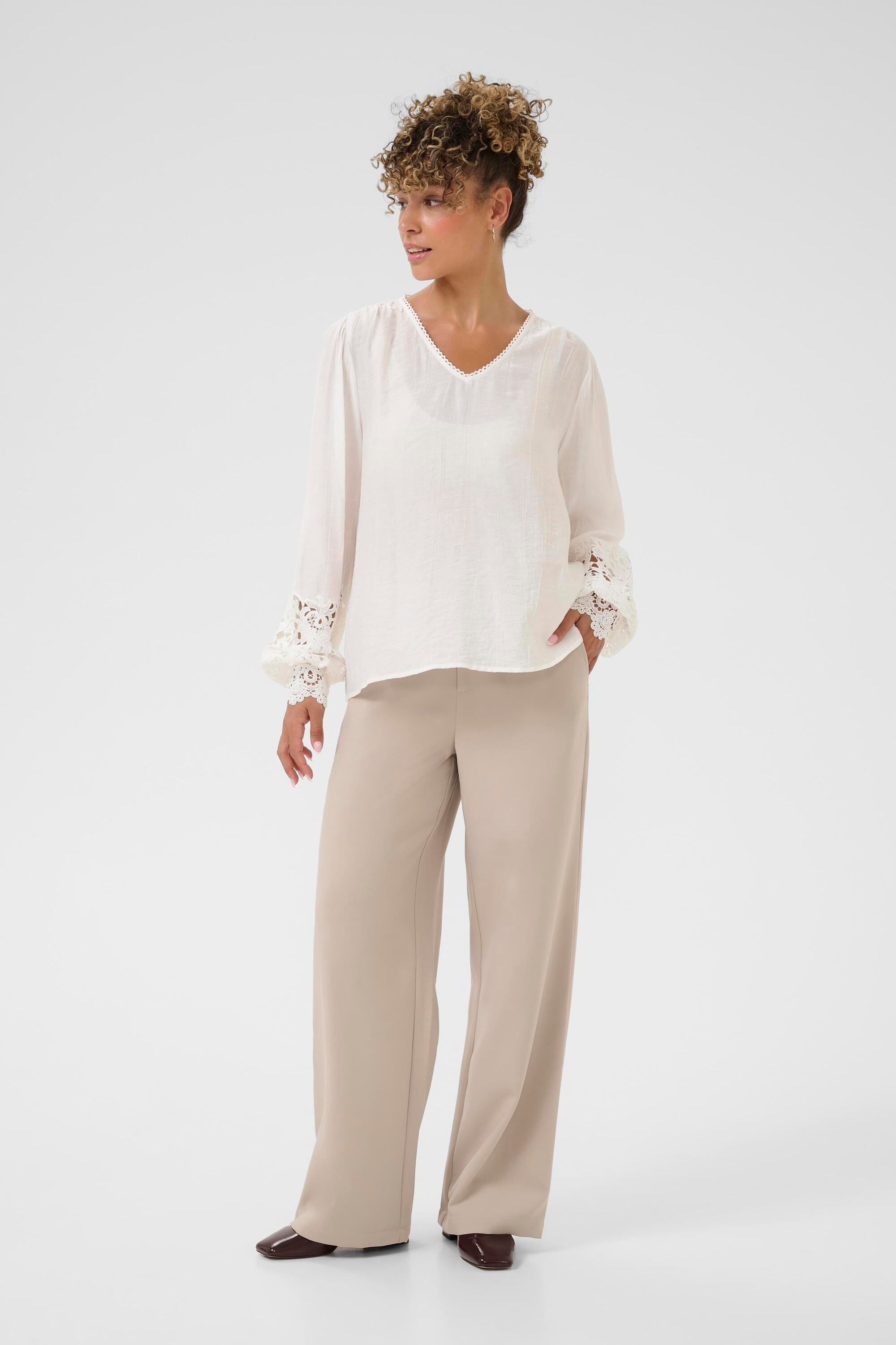 Langarm-Bluse CRTina Relaxed fit white