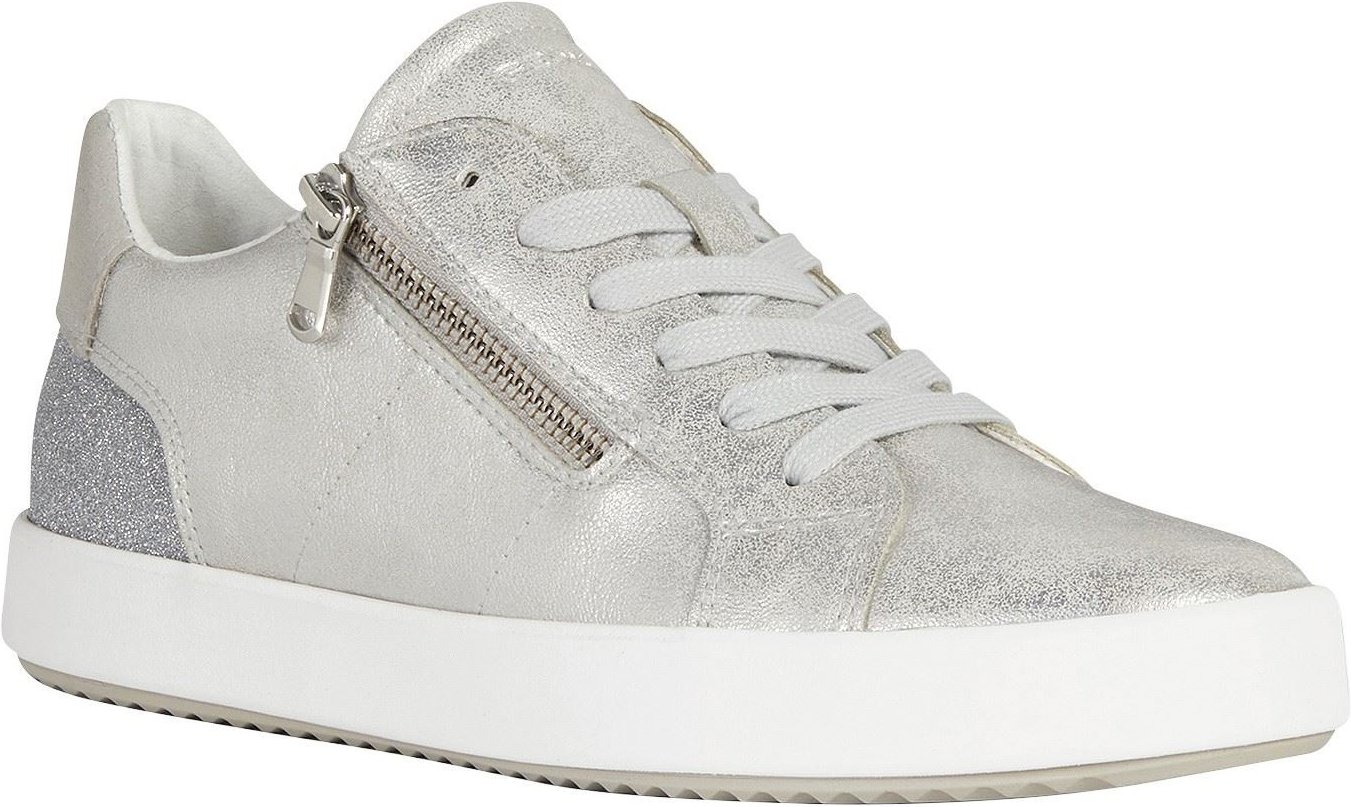 Geox D Blomiee A Synthetik Polyurethan Damen Silber Turnschuhe