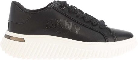 DKNY - "Larissa" Sneaker für Damen, Leder, Zum Schnüren (Schwarz)