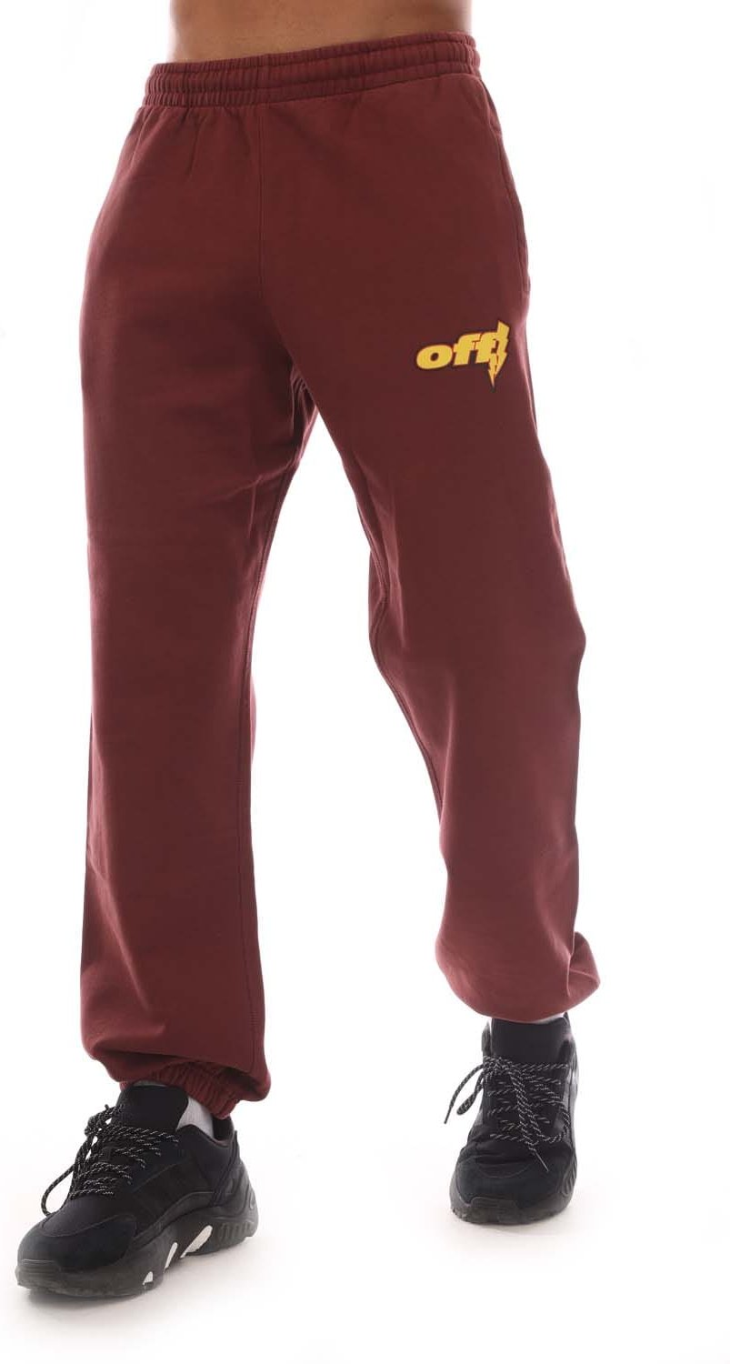 Jogginghose aus gebürsteter Baumwolle mit Kordelzug in der Taille in Burgunderrot