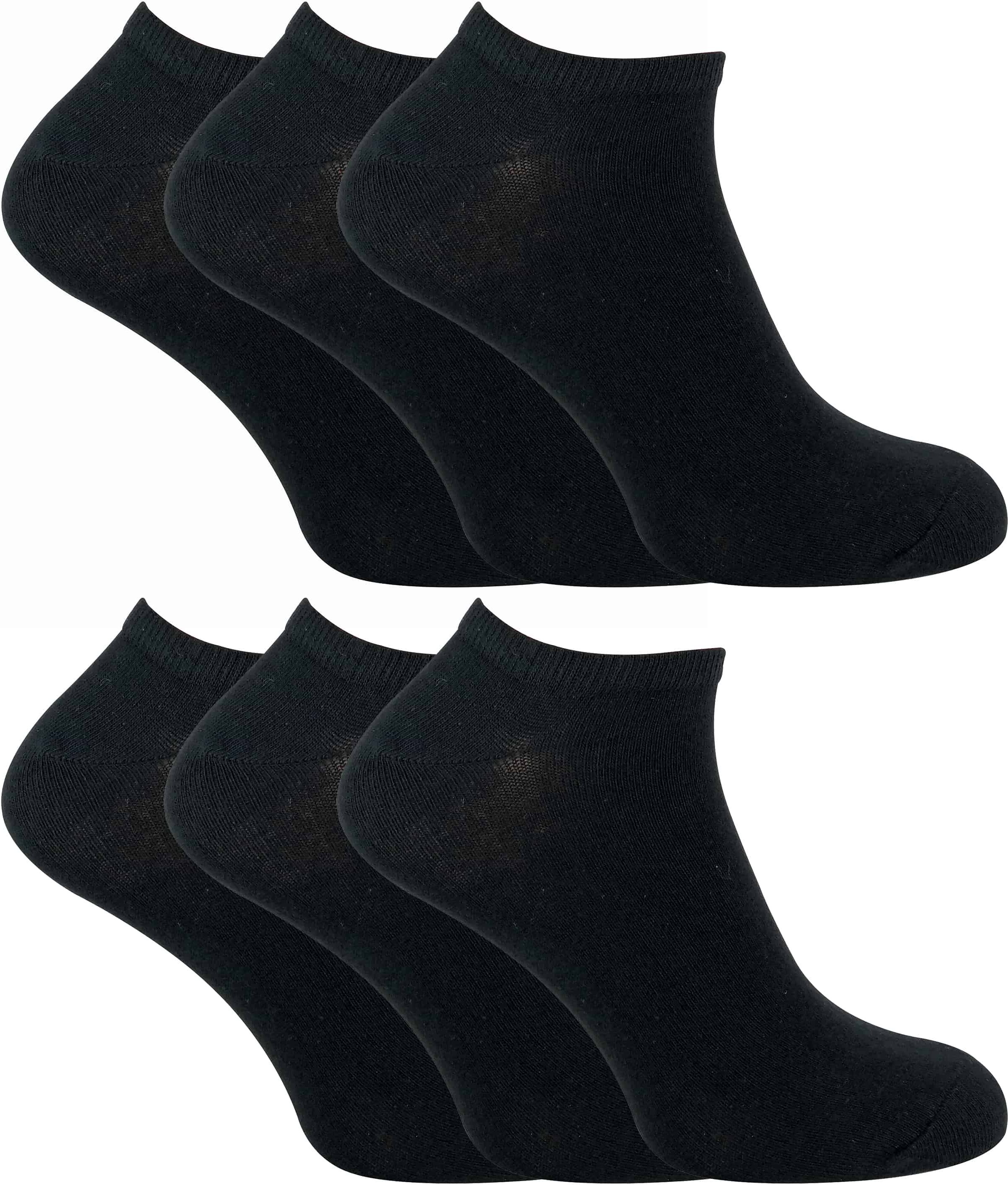 Thumbnail - SOCK SNOB - 6er Pack Herren Baumwolle Low Cut Quarter Gym / Trainer Socken - Schwarz