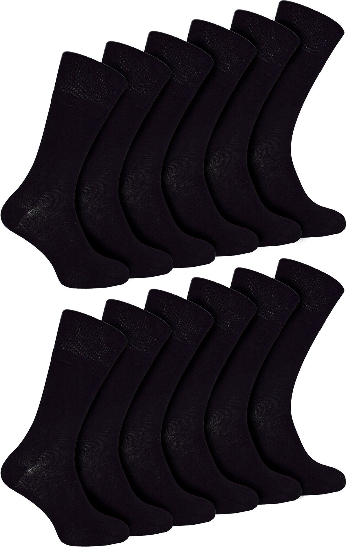 Thumbnail - IOMI - 12 Paar Multipack Herren Diabetiker Bambus Socken | Extra breite nahtlose Socken mit nicht elastischen sanften Gr...
