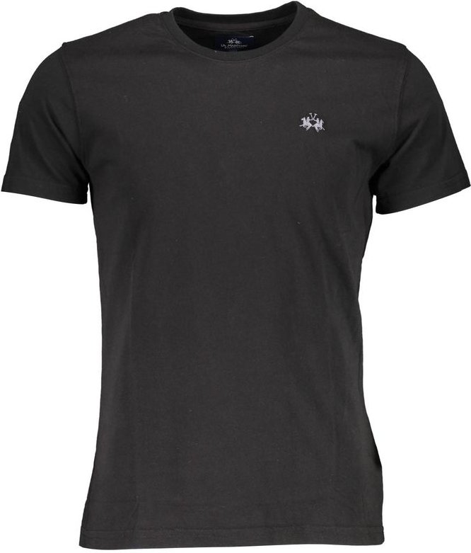 La Martina Schwarzes Baumwoll-Herren T-Shirt