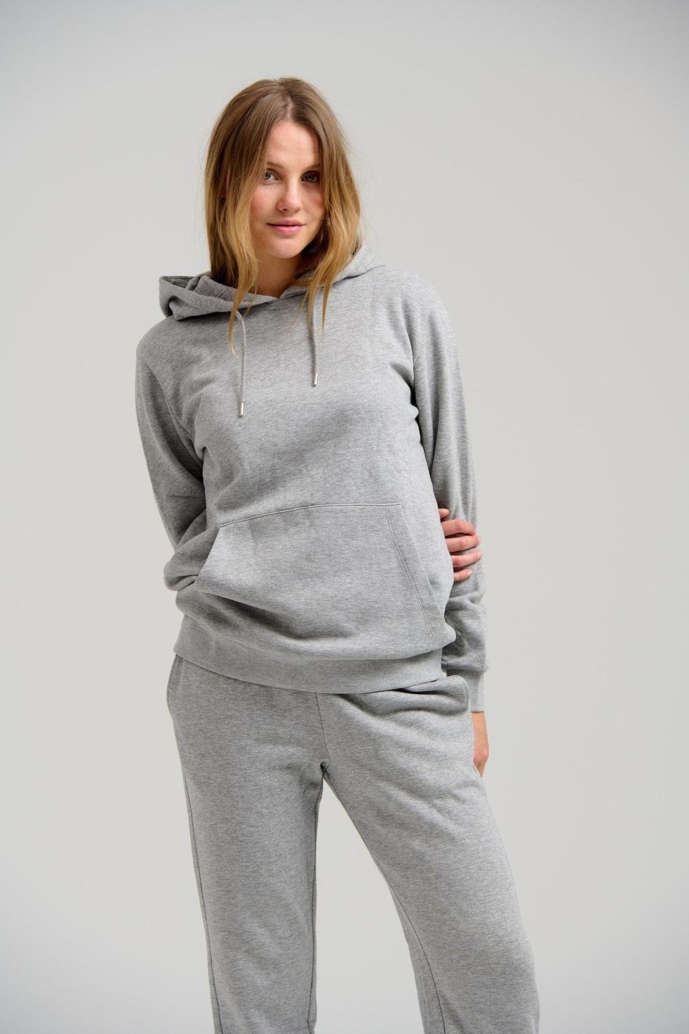 Basic Hoodie Sweat - Hellgrau meliert