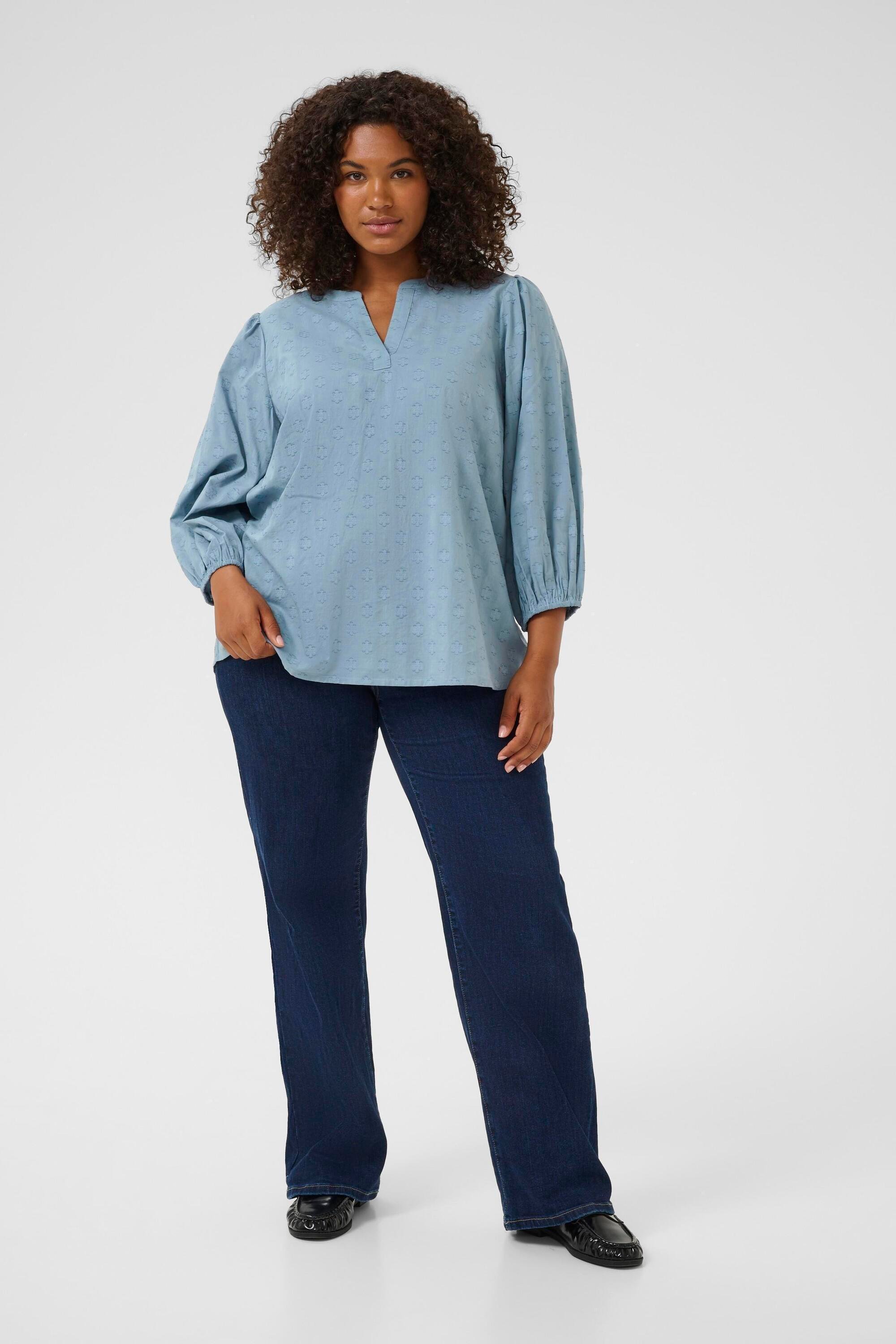 Langarm-Bluse KCloulou Langarm-Bluse Regular fit light blue