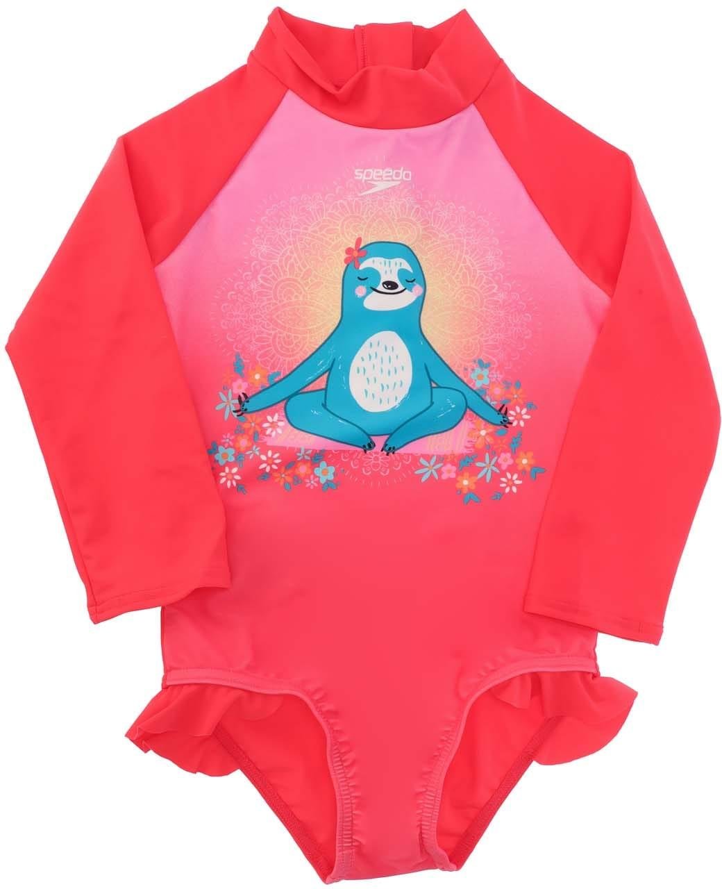 Speedo - Badeanzug für Mädchen, Rüschen Langärmlig (Pink)