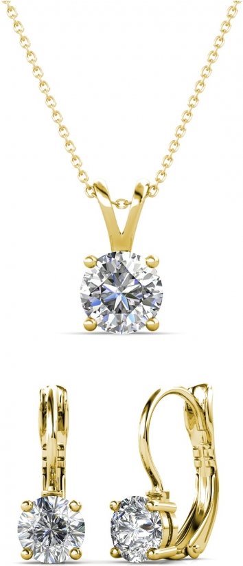 Parures Round Vernice - Doré et Cristal