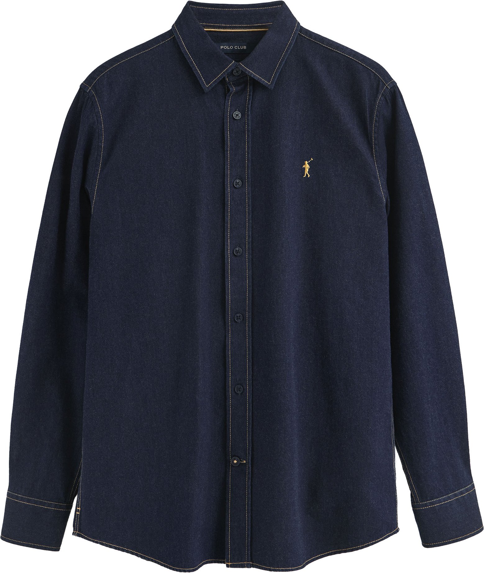 Jeanshemd indigoblau im Slim Fit mit Polo Club-Logo