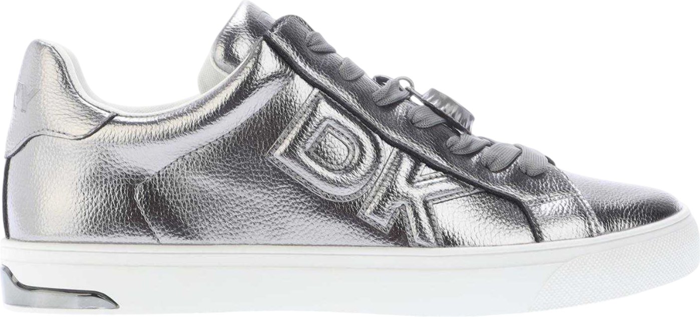 DKNY - "Aisling" Sneaker für Damen, Leder, Zum Schnüren (Silber)