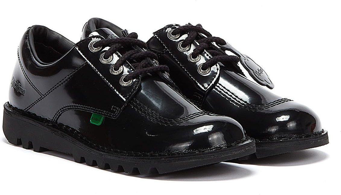 Damen Kickers Kick Lo Lackschuhe - (Schwarz)