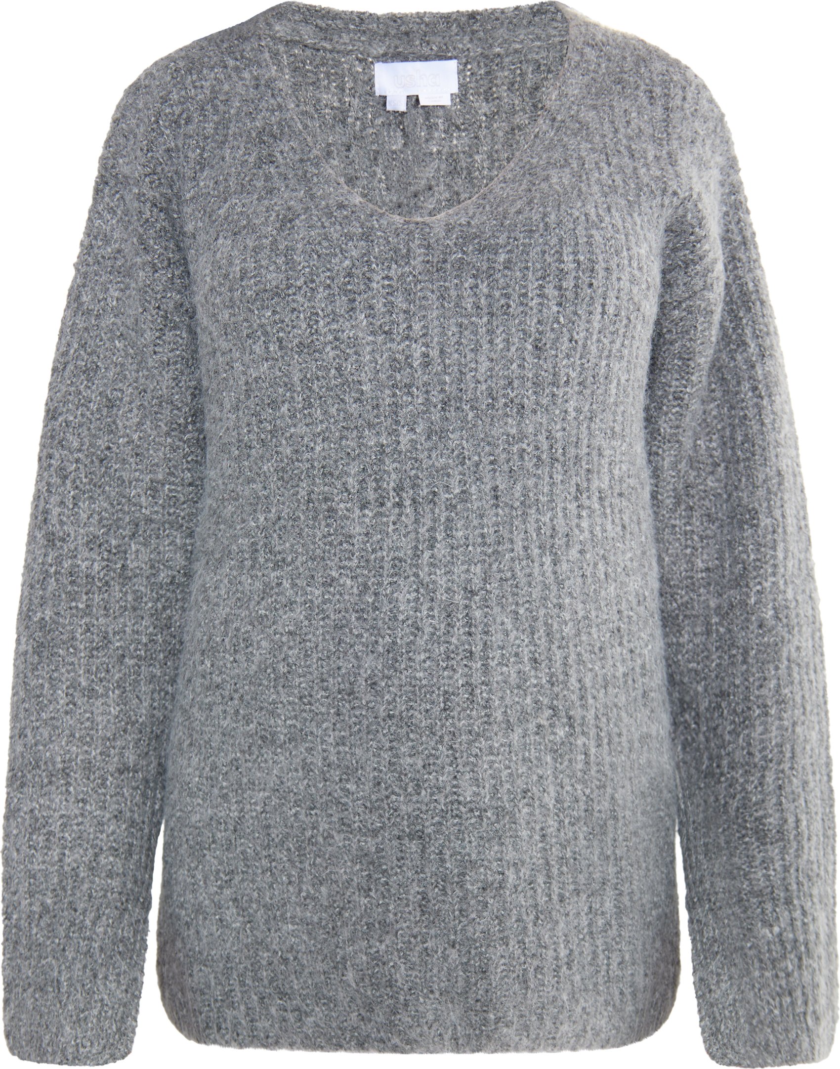 usha Strickpullover Damen grau melange