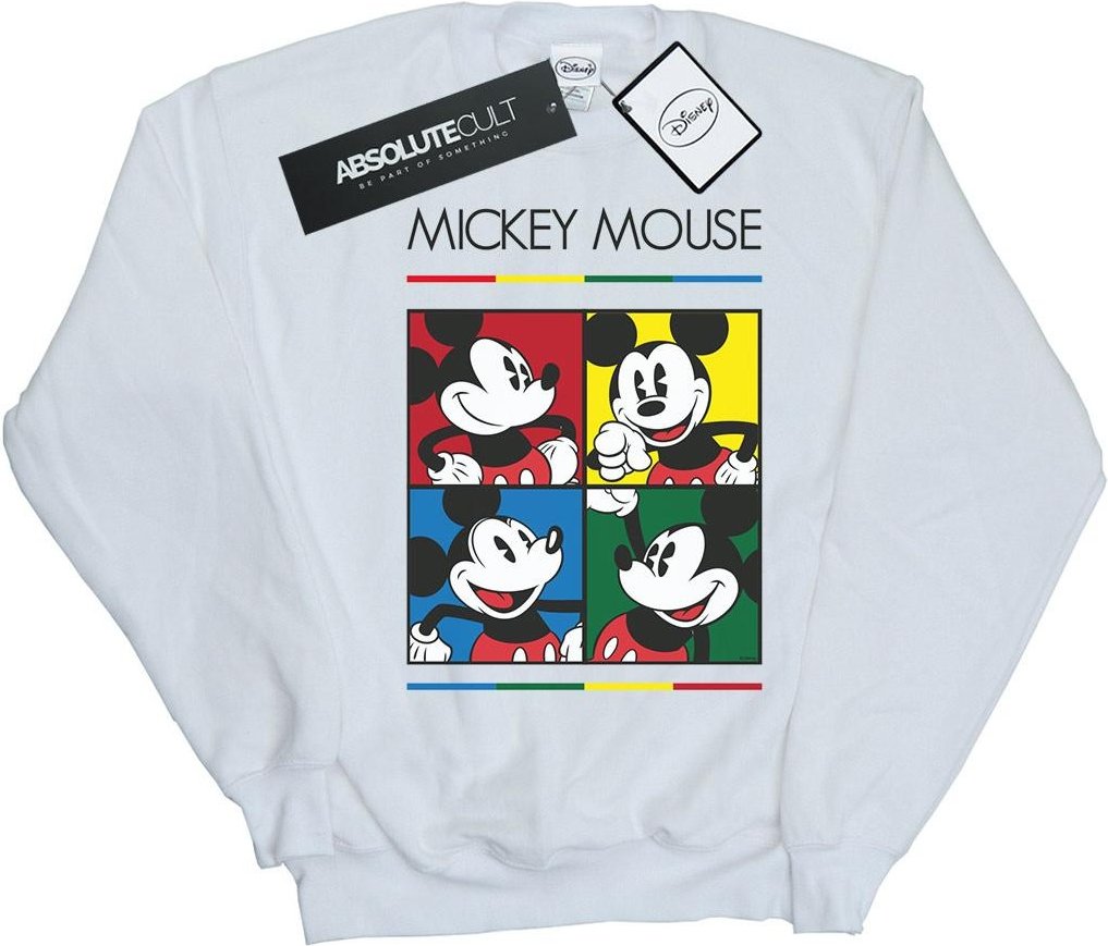 Disney - "Mickey Mouse Square Colour" Sweatshirt für Damen (Weiß)
