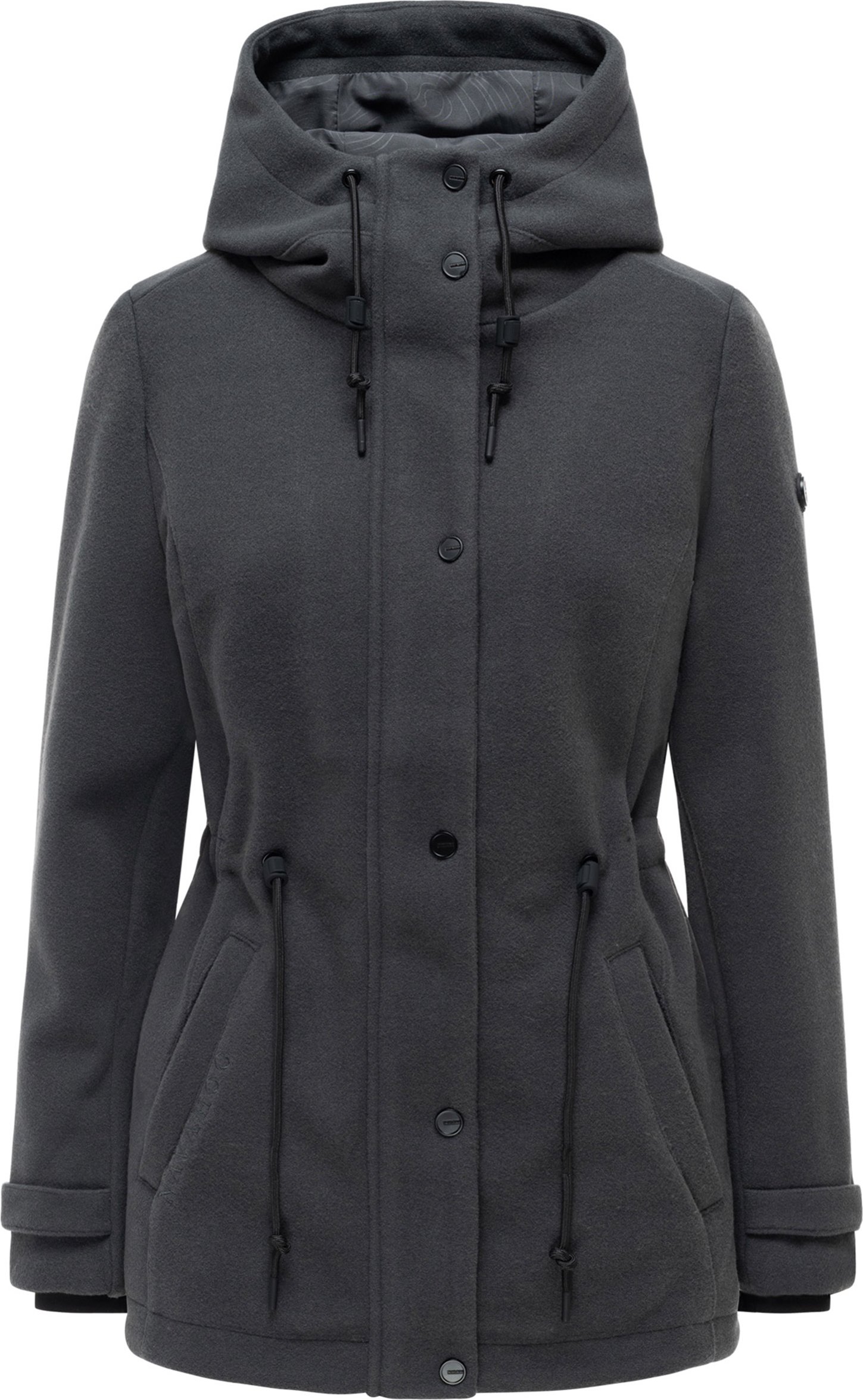 Navahoo Damen Übergangsjacke Lächelstern mit Kapuze in Wolle-Optik