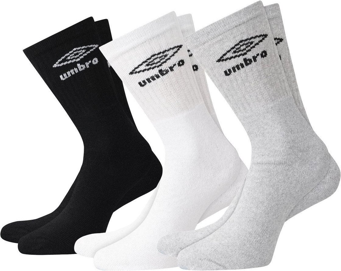 Umbro - Socken für Herren(3er-Pack) (Schwarz/Weiß/Grau)
