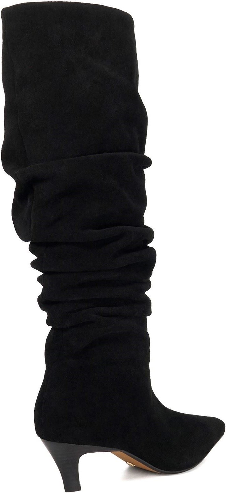 Dune Saunders Leder Damen Schwarze Stiefeletten mit Absatz bis zum Knie