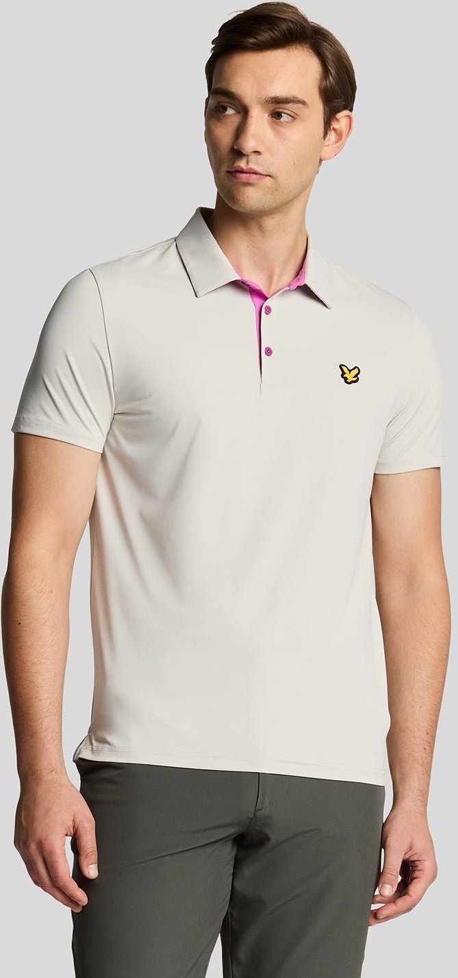 Lyle & Scott Golf Kontrast-Poloshirt mit Blende - Grau