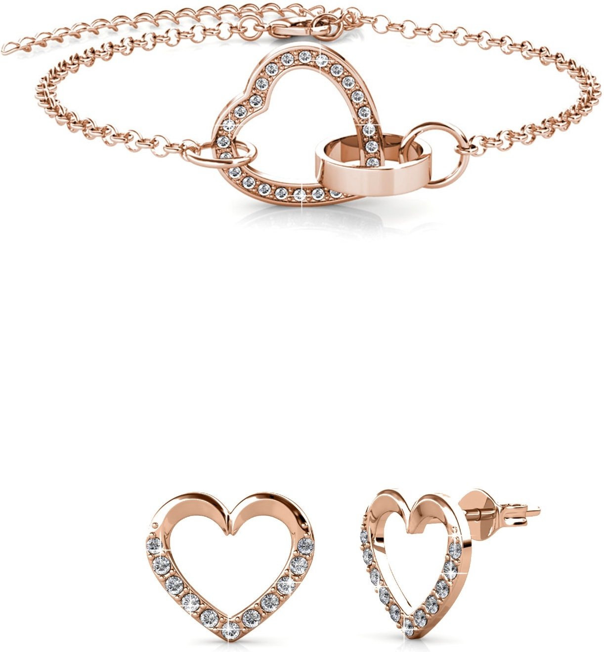 Locked Heart Lovett Sets - Roségold und Kristall