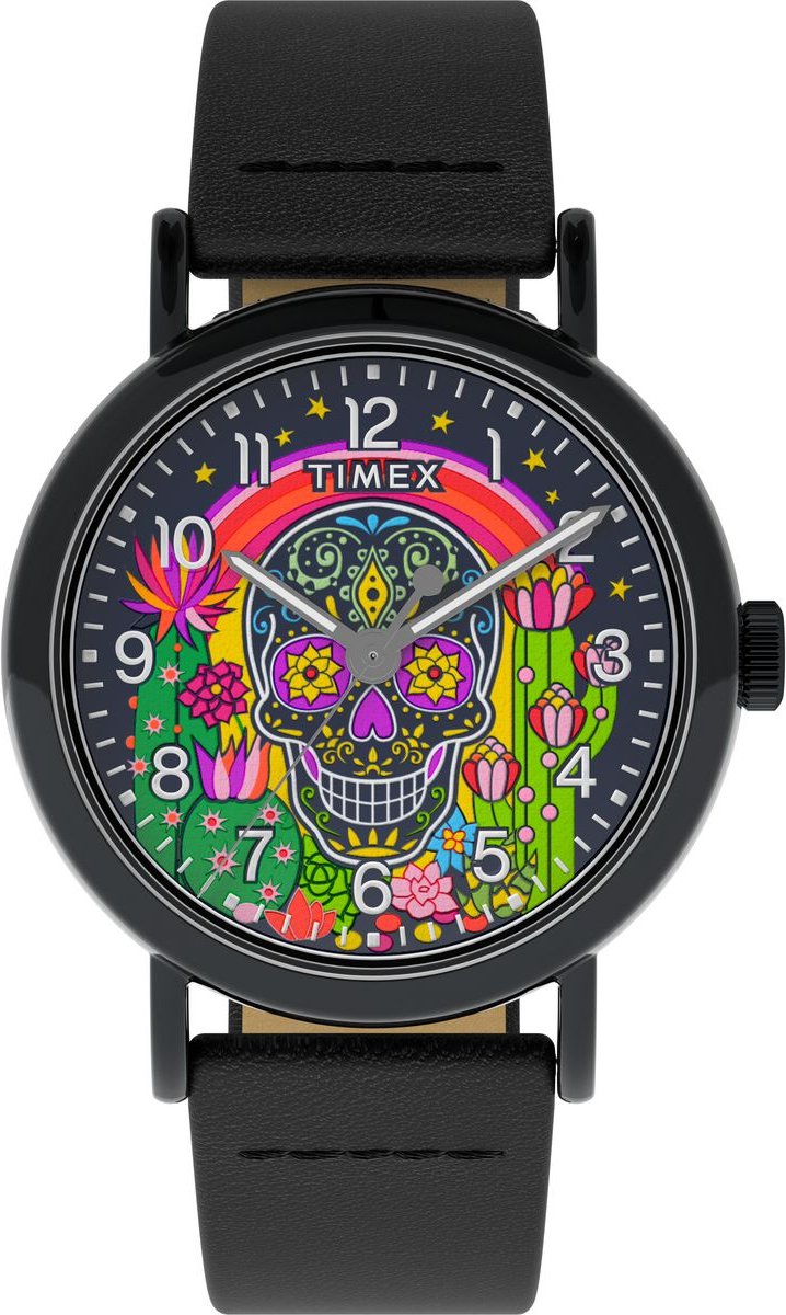 Timex Weekender Day Of The Dead Schwarz Herren Armbanduhr TW2Y15900