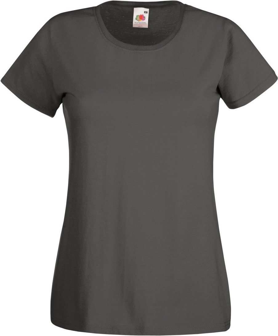 Fruit Of The Loom Damen/Damen Lady-Fit Valueweight Kurzarm T-Shirt (5er Pack) (Light Graphite)