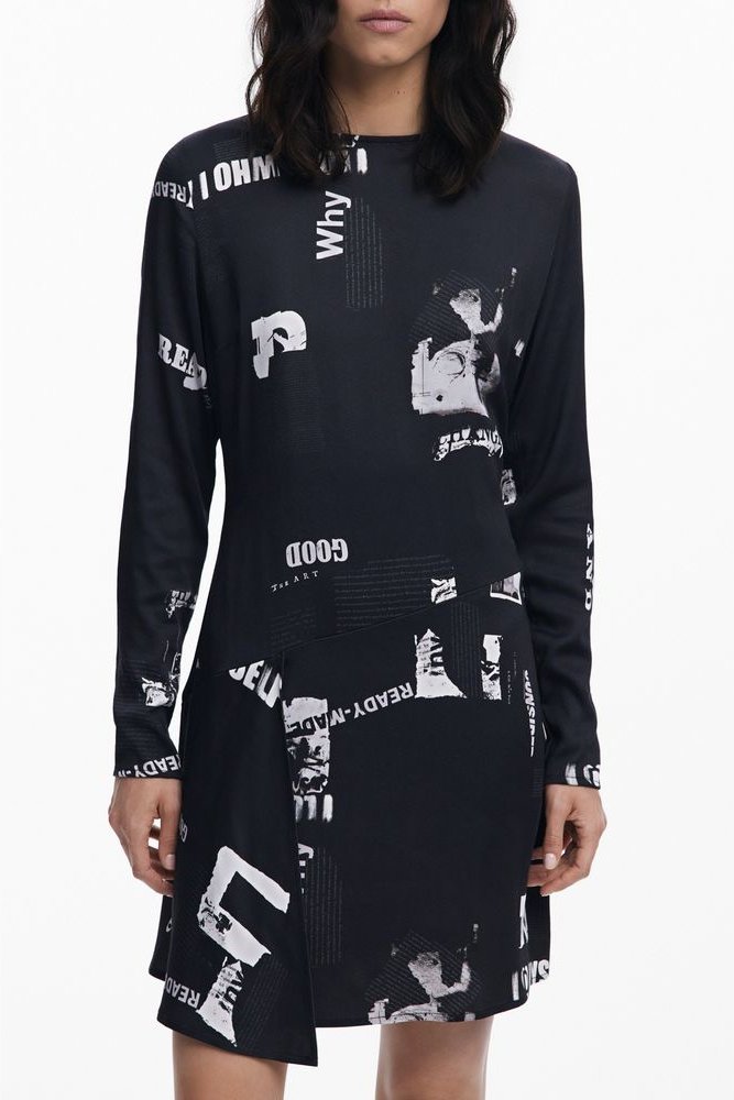 Hochgeschnittene weite Denim-Jeans