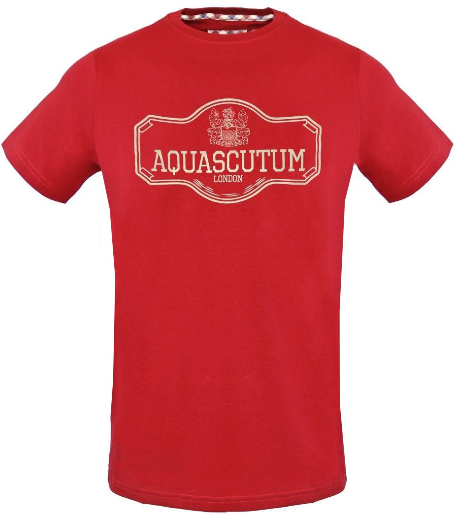 Aquascutum Schild Post Logo Rotes T-Shirt