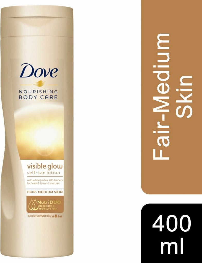 Dove Visible Glow Selbstbräunungs-Lotion Fair bis Medium 400ml