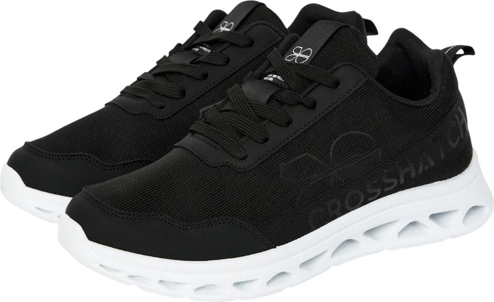 Crosshatch - "Jesmond" Sneaker für Herren (Schwarz/Weiß)